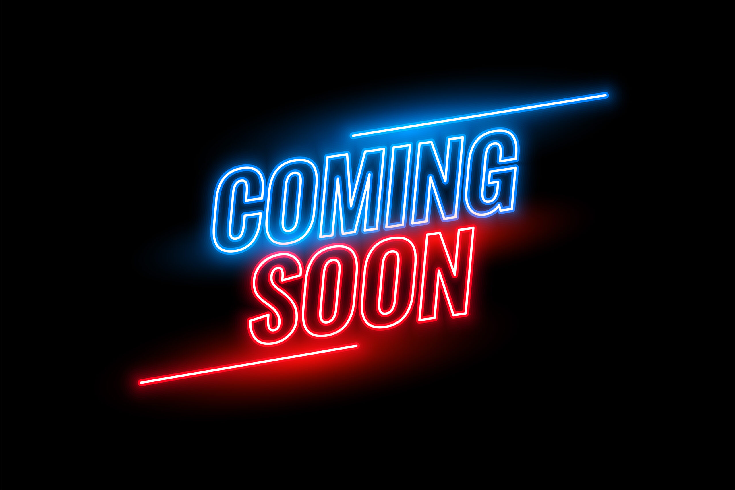 neon style coming soon glowing background design